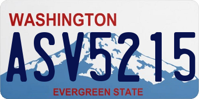 WA license plate ASV5215
