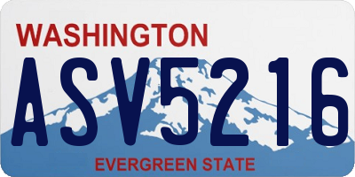 WA license plate ASV5216