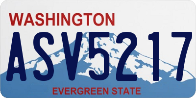 WA license plate ASV5217