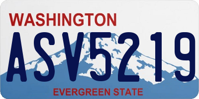 WA license plate ASV5219