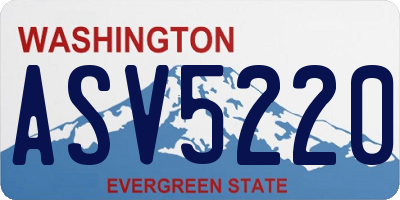WA license plate ASV5220