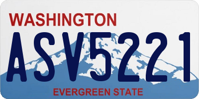 WA license plate ASV5221