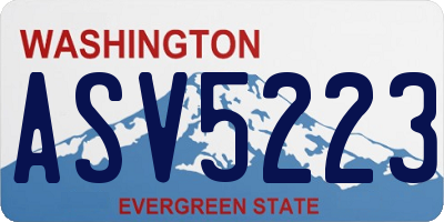 WA license plate ASV5223