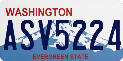 WA license plate ASV5224