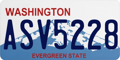 WA license plate ASV5228