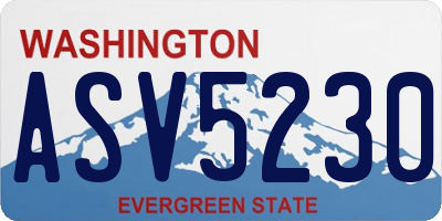 WA license plate ASV5230