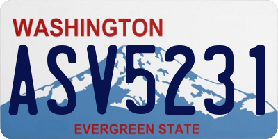 WA license plate ASV5231