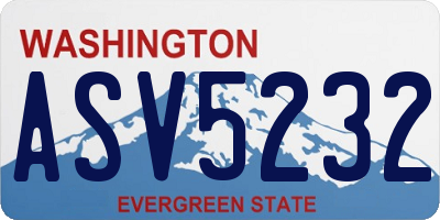 WA license plate ASV5232