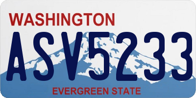 WA license plate ASV5233