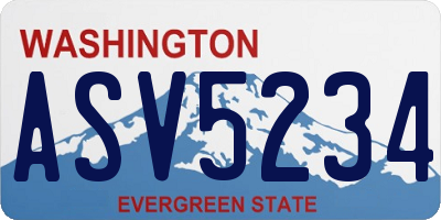 WA license plate ASV5234