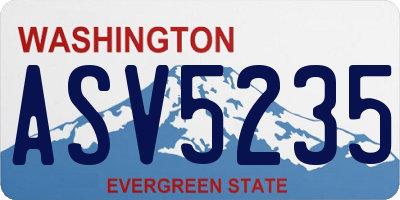 WA license plate ASV5235