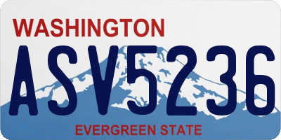 WA license plate ASV5236