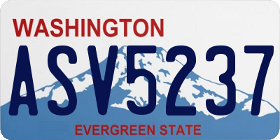 WA license plate ASV5237