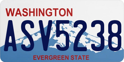 WA license plate ASV5238