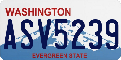 WA license plate ASV5239