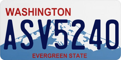WA license plate ASV5240