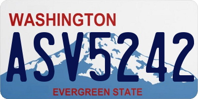 WA license plate ASV5242