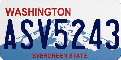 WA license plate ASV5243