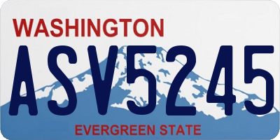 WA license plate ASV5245