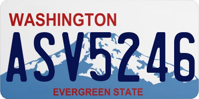 WA license plate ASV5246