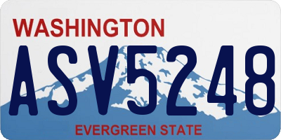 WA license plate ASV5248