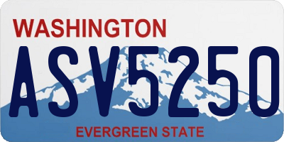 WA license plate ASV5250