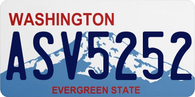 WA license plate ASV5252