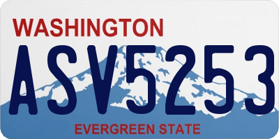 WA license plate ASV5253