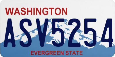 WA license plate ASV5254