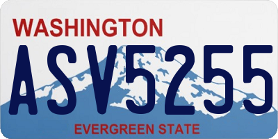 WA license plate ASV5255