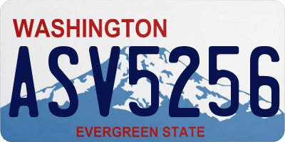 WA license plate ASV5256