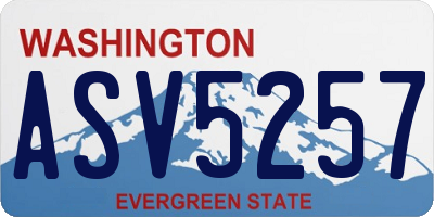 WA license plate ASV5257