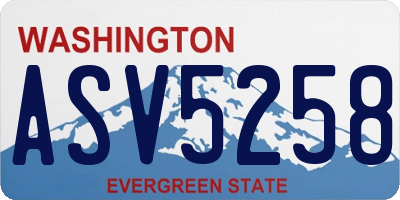WA license plate ASV5258