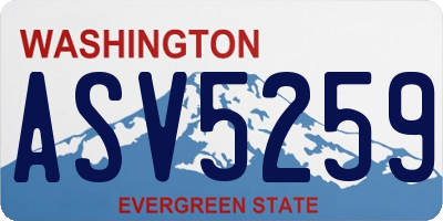 WA license plate ASV5259