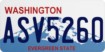 WA license plate ASV5260