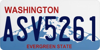 WA license plate ASV5261