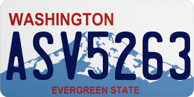 WA license plate ASV5263