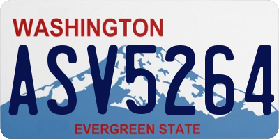 WA license plate ASV5264