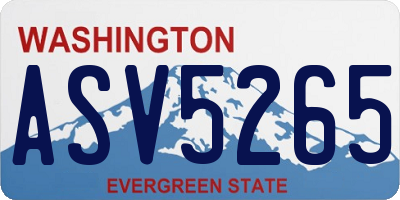 WA license plate ASV5265
