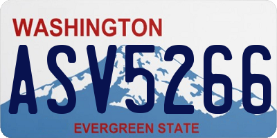WA license plate ASV5266