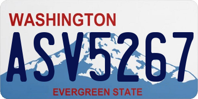 WA license plate ASV5267