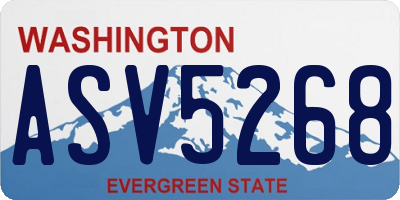 WA license plate ASV5268