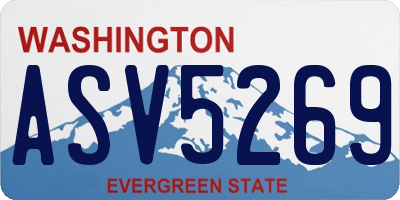 WA license plate ASV5269