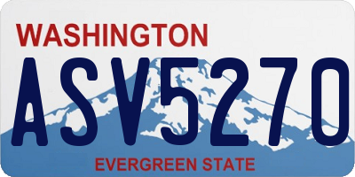 WA license plate ASV5270