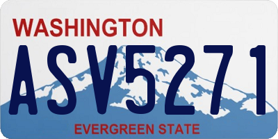 WA license plate ASV5271