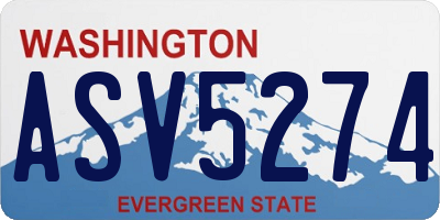 WA license plate ASV5274