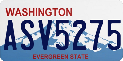 WA license plate ASV5275