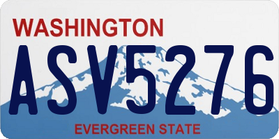 WA license plate ASV5276