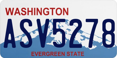 WA license plate ASV5278
