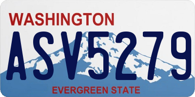 WA license plate ASV5279